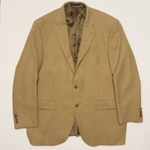 Polo Ralph Lauren Made in Italy Men’s 44R Brown Virgin Wool Houndstooth Blazer